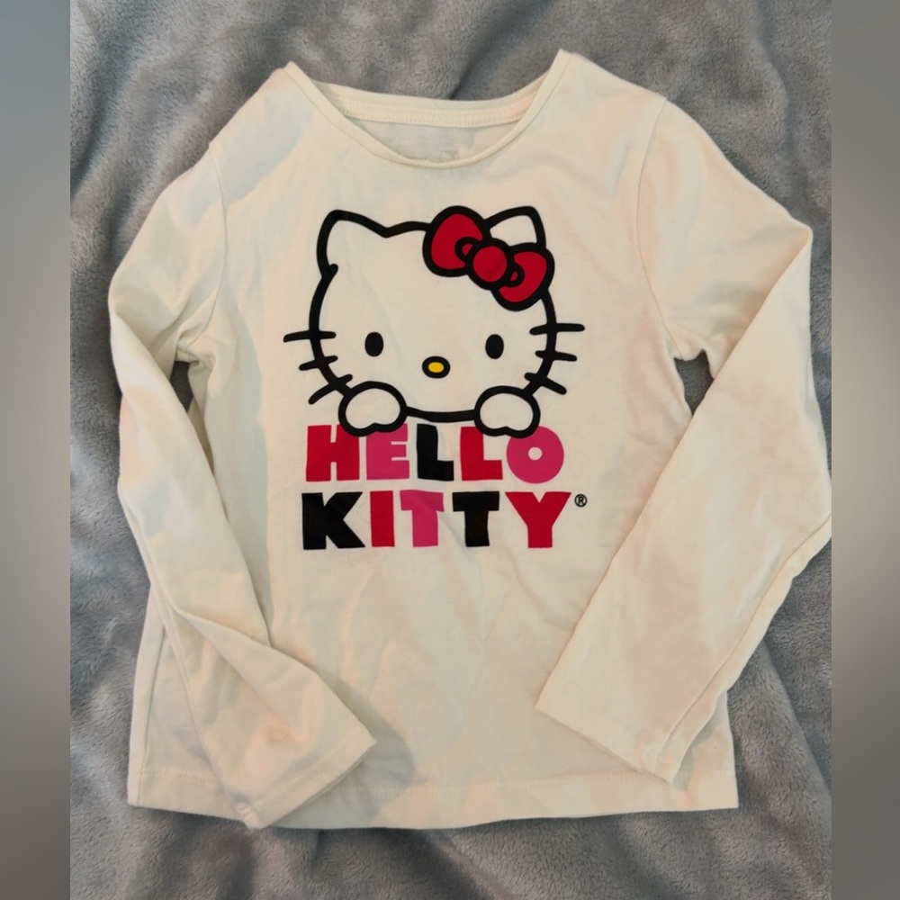 Hello Kitty Cream Long Sleeve Tee with Red Bow